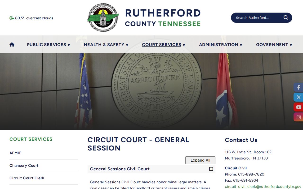 Rutherford County General Sessions criminal court routing