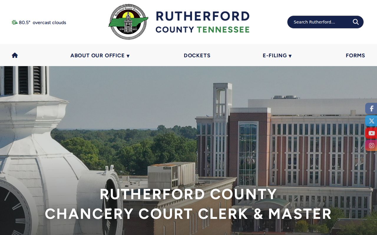 Rutherford County Chancery court record clerk and master information