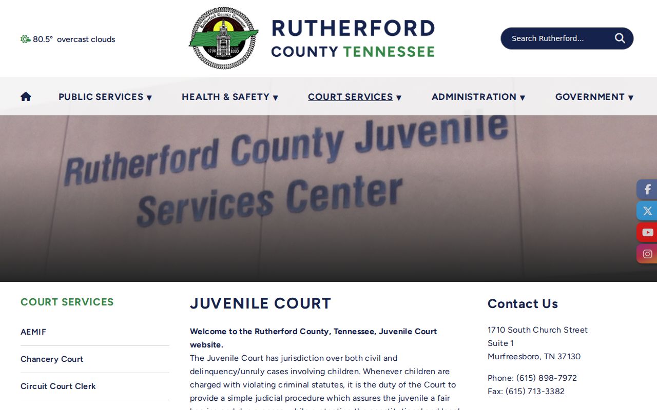 Rutherford County juvenile court record access location