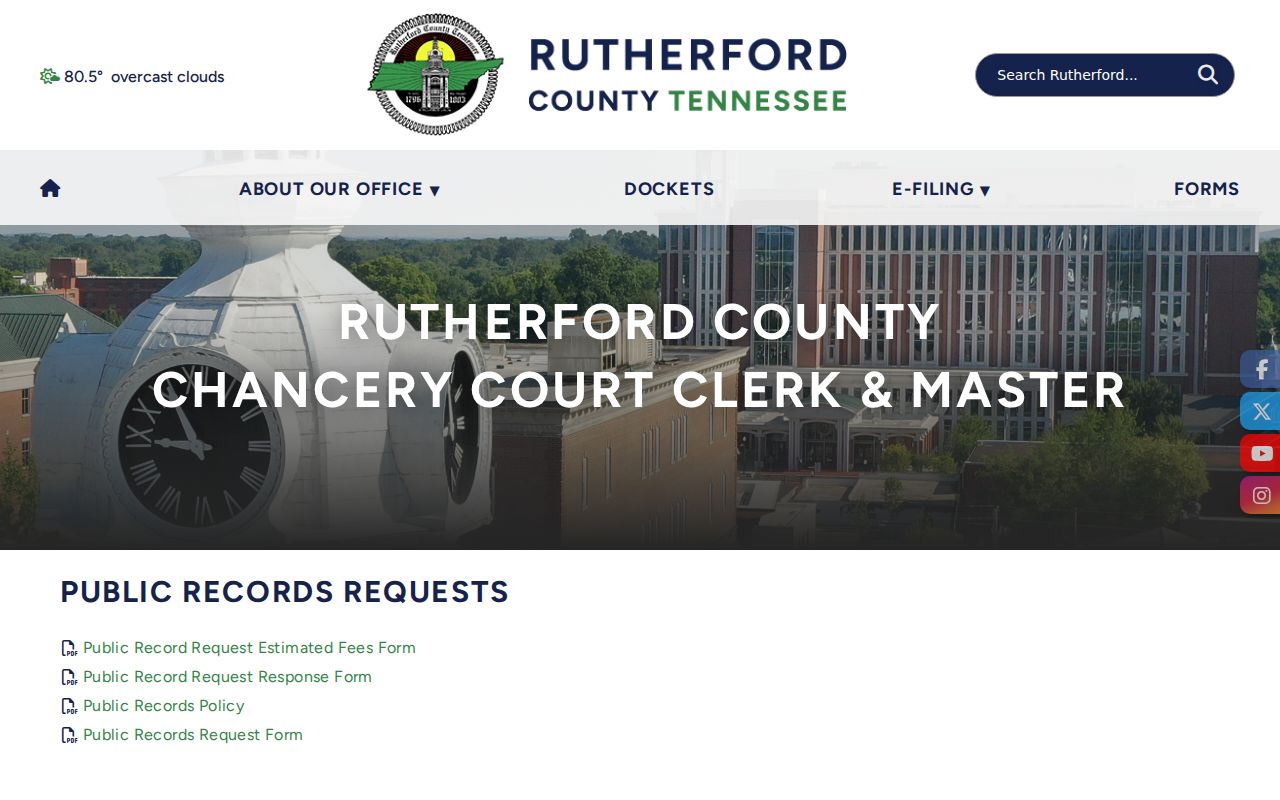 Rutherford County Chancery public records policy and request links