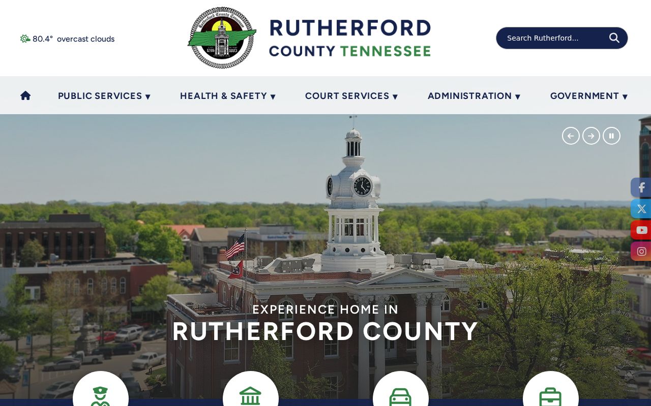 Rutherford County court docket navigation on the official county website
